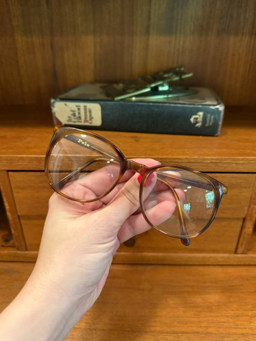 Vintage Polo Ralph Lauren Made in Italy Amber Tortoiseshell Round Eyeglasses